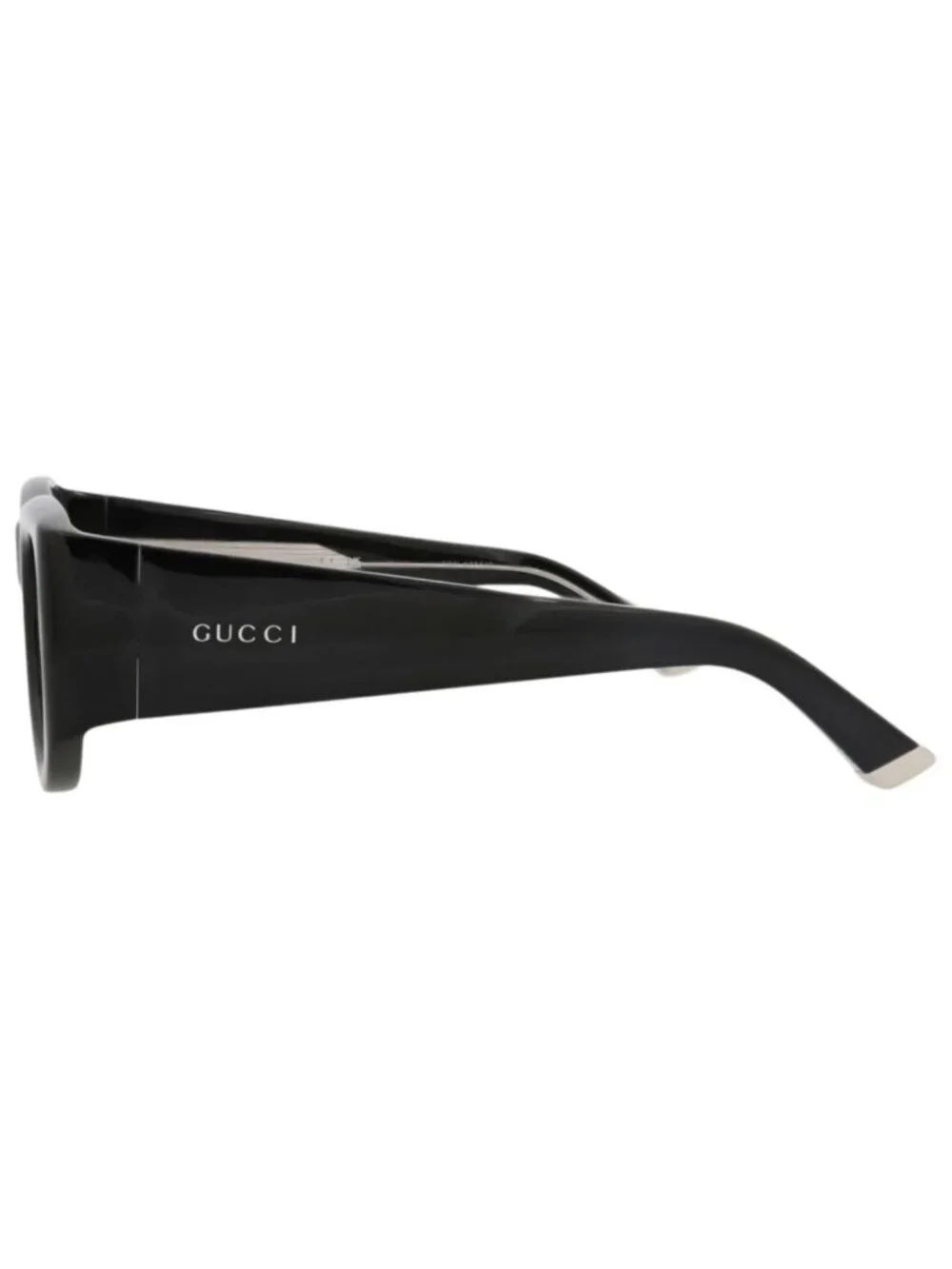 New Gucci Women's Sunglasses Cat Eye Recycled Acetate Frame Black Black